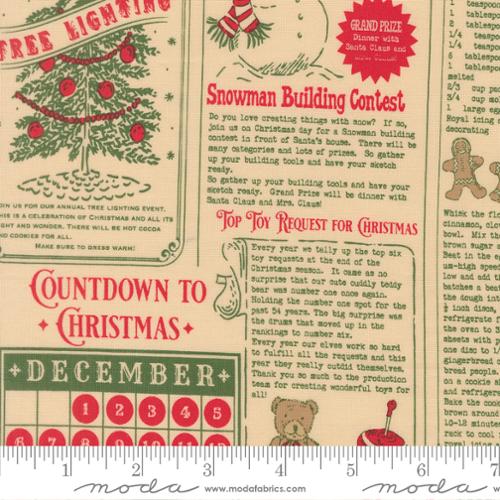 *Preorder* NATURAL North Pole News, Holiday Cheer by Stacy Iest Hsu for Moda Fabrics