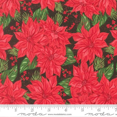 *Preorder* MIDNIGHT POINSETTIA Vintage Poinsettia, Holiday Cheer by Stacy Iest Hsu for Moda Fabrics