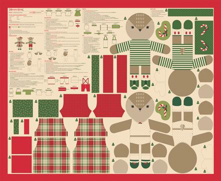 *Preorder* Reindeer Stuffies Panel 36" x 44" from Holiday Cheer by Stacy Iest Hsu for Moda Fabrics