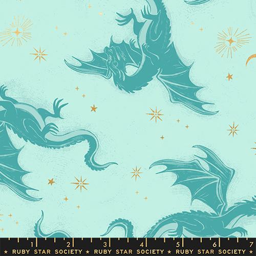 *Preorder* METALLIC MINT Etched Dragons, Fireglow by Sarah Watts for Ruby Star Society