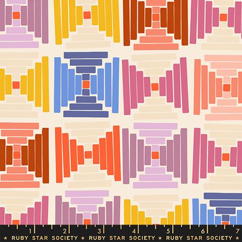 *Preorder* NATURAL Courthouse Steps, Linen Cotton Canvas, Persimmon by Rashida Coleman Hale for Ruby Star Society