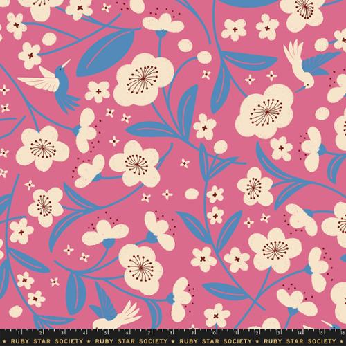 *Preorder* HIBISCUS Blossoms, 108" Wideback, Persimmon by Ruby Star Society