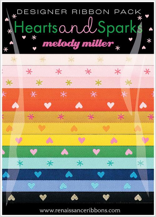 Designer Ribbon Pack of Hearts and Sparks from Renaissance Ribbons
