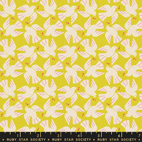 *Preorder* CITRON Flock Yeah, Linen/Cotton, Lofi Linens by Rashida Coleman Hale for Ruby Star