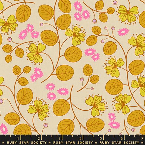 *Preorder* PARCHMENT Caper Floral, Linen/Cotton, Lofi Linens by Rashida Coleman Hale for Ruby Star
