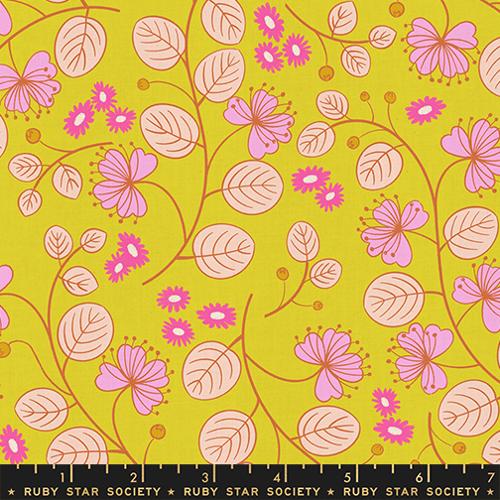 *Preorder* CITRON Caper Floral, Linen/Cotton, Lofi Linens by Rashida Coleman Hale for Ruby Star