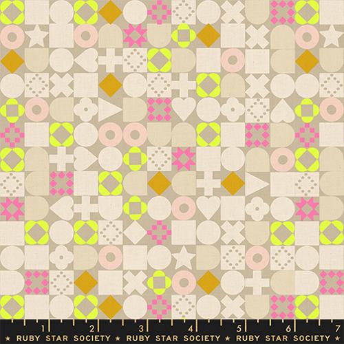 *Preorder* KHAKI Blocked, Linen/Cotton, Lofi Linens by Rashida Coleman Hale for Ruby Star