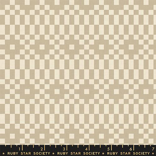 *Preorder* KHAKI Bitmapped, Linen/Cotton, Lofi Linens by Rashida Coleman Hale for Ruby Star