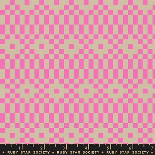 *Preorder* NEON PINK Bitmapped, Linen/Cotton, Lofi Linens by Rashida Coleman Hale for Ruby Star