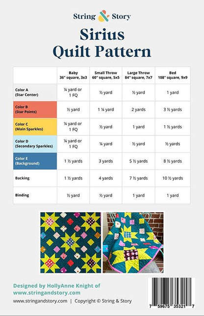 Sirius Quilt Pattern by String & Story