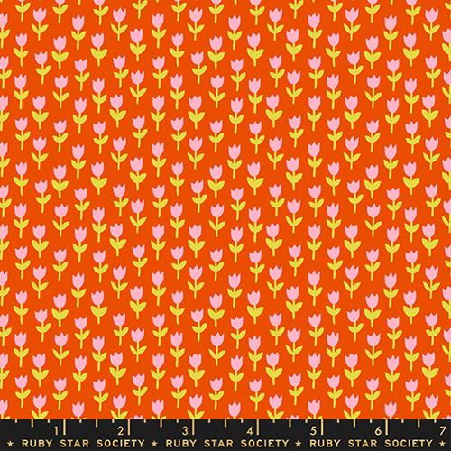 *Preorder* WARM RED Tulips, 1 800 Calico by Alexia Abegg for Ruby Star Society