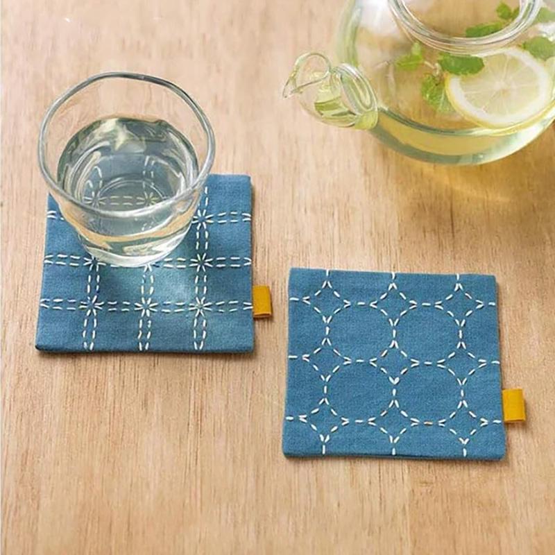 Hidamari Sashiko Coaster Kit by Lecien