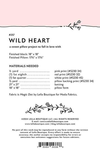 Wild Heart Quilt Pillow Pattern by Vanessa Goertzen from Lella Boutique