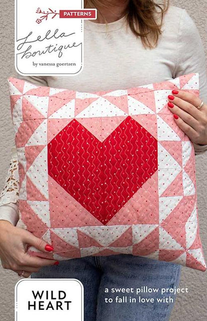 Wild Heart Quilt Pillow Pattern by Vanessa Goertzen from Lella Boutique