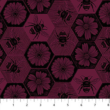 MULBERRY Busy, Indelible Ink by Anna Maria for Northcott Fabrics