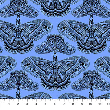 CERULEAN Cecropia, Indelible Ink by Anna Maria for Northcott Fabrics