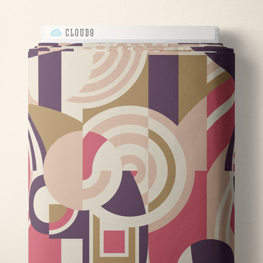 PINK/PURPLE Hoffman- American Bold by Frank Lloyd Wright Collection for Cloud9 Organic Cotton