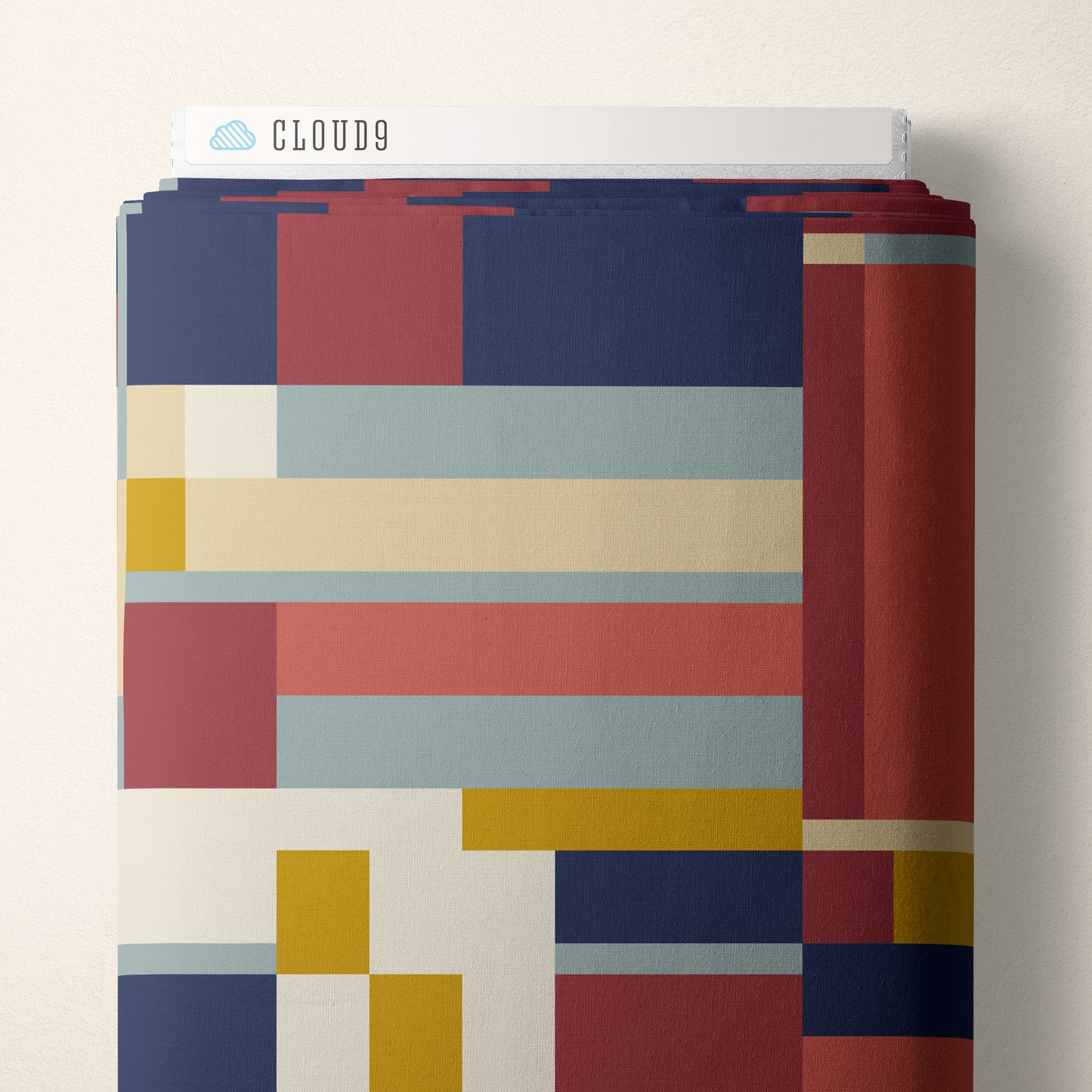 RED/NAVY Oak Park- American Bold by Frank Lloyd Wright Collection for Cloud9 Organic Cotton