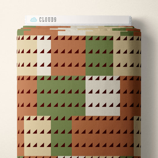 GREEN/RUST Imperial- American Bold by Frank Lloyd Wright Collection for Cloud9 Organic Cotton