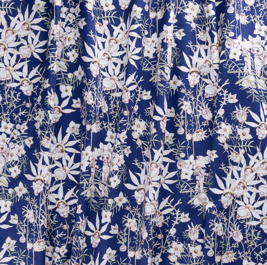 MIDNIGHT Flower Babies by May Gibbs on Mid-Weight Cotton from Nerida Hansen