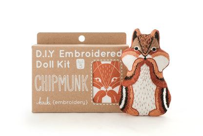 CHIPMUNK D.I.Y. Embroidered Doll Kit from Kiriki Press