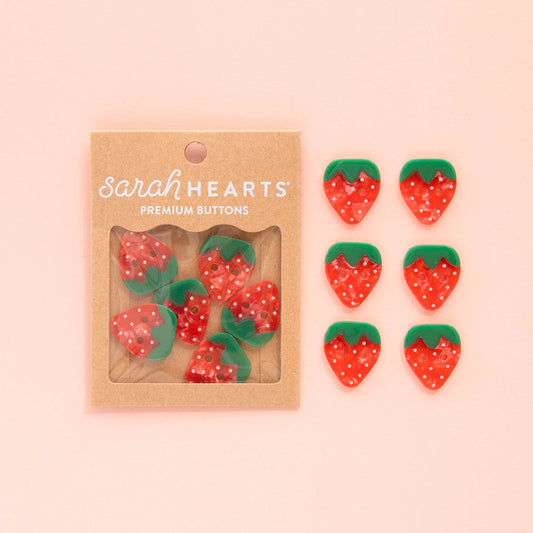 Strawberry Large 1" Buttons from Sarah Hearts