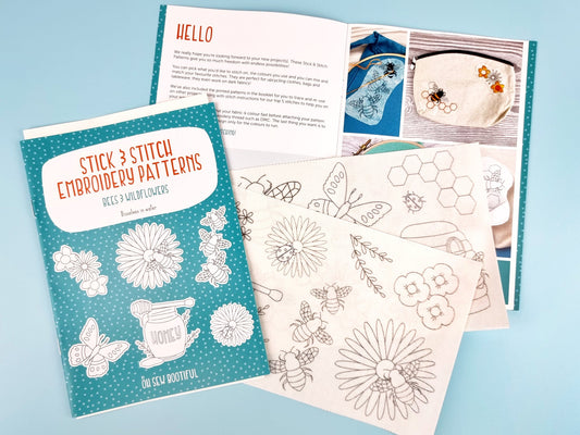 Bees & Wildflowers Stick & Stitch Embroidery Patterns by Oh Sew Bootiful
