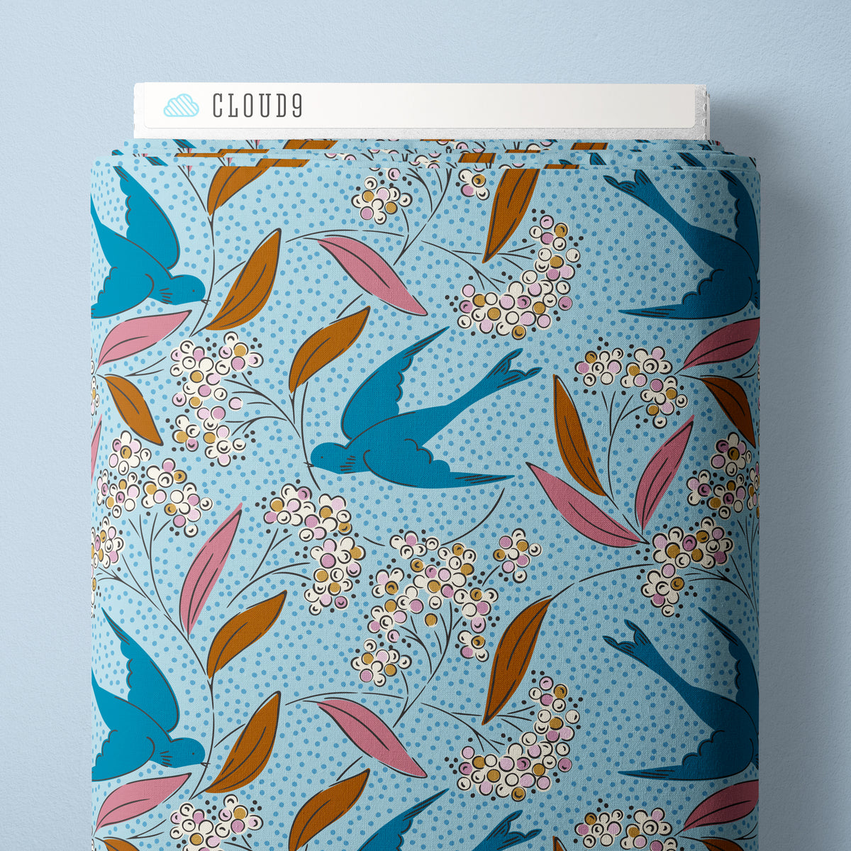 BLUE Planting Time - Blossom & Dot by Kimberly Morgan for Cloud9 Organic Cotton