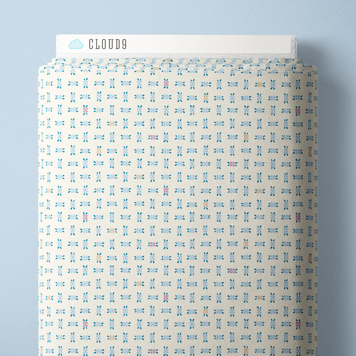 BLUE Floral Weave - Blossom & Dot by Kimberly Morgan for Cloud9 Organic Cotton