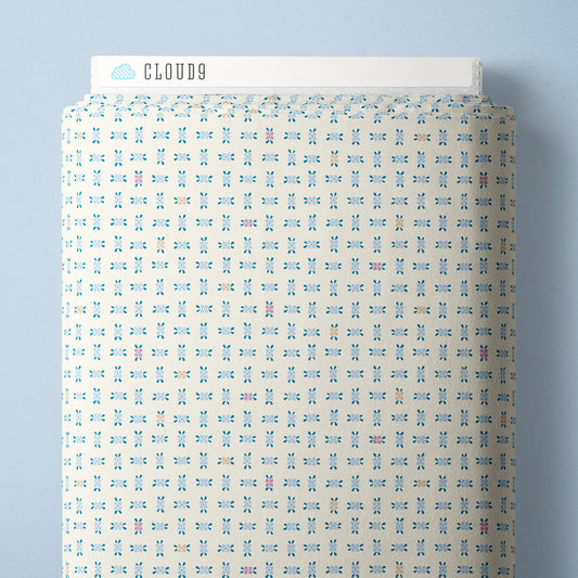 BLUE Floral Weave - Blossom & Dot by Kimberly Morgan for Cloud9 Organic Cotton