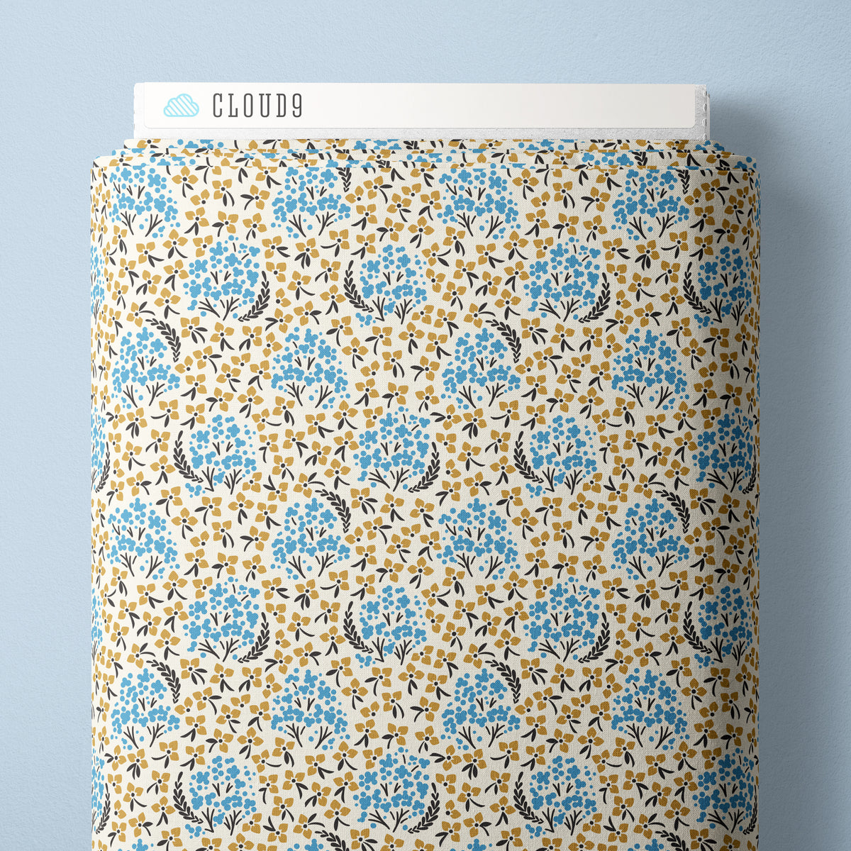BLUE Calico Meadow - Blossom & Dot by Kimberly Morgan for Cloud9 Organic Cotton