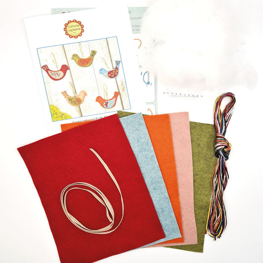 Wool Mix Felt Craft Kit Folk Birds by Corinne Lapierre