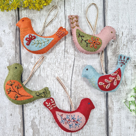 Wool Mix Felt Craft Kit Folk Birds by Corinne Lapierre