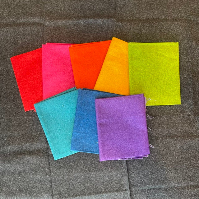 Rainbow, 8 Fat Quarter Bundle of Phosphor by Libs Elliott