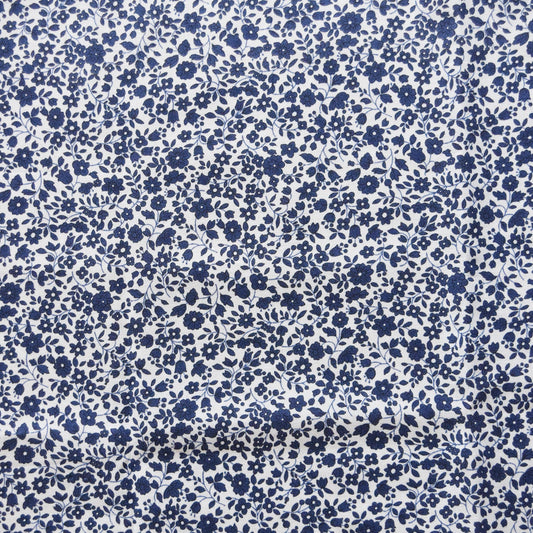 NAVY/WHITE Petite Flowers Flownny Lawn 43A from KOKKA