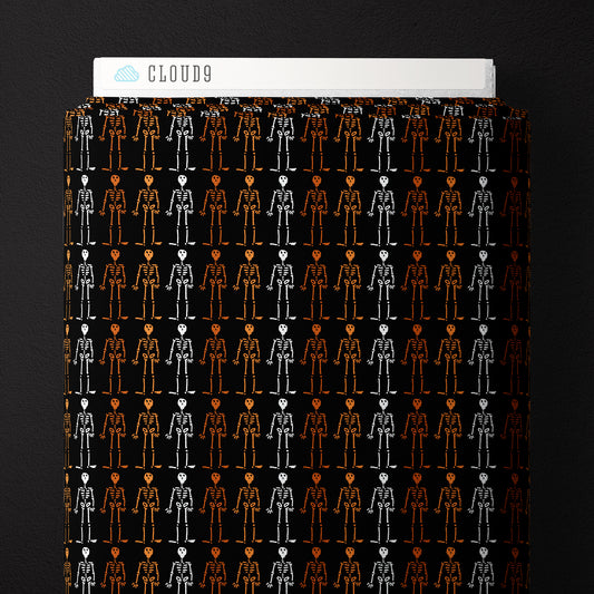 BLACK/PUMPKIN The Lineup - Dem Bones by Sarah Watson for Cloud9 Organic Cotton