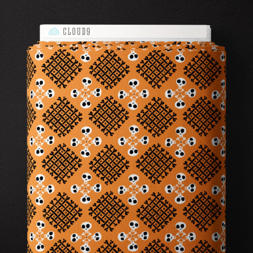 ORANGE Checker Bone - Dem Bones by Sarah Watson for Cloud9 Organic Cotton