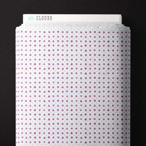 PURPLE Skull Dot - Dem Bones by Sarah Watson for Cloud9 Organic Cotton