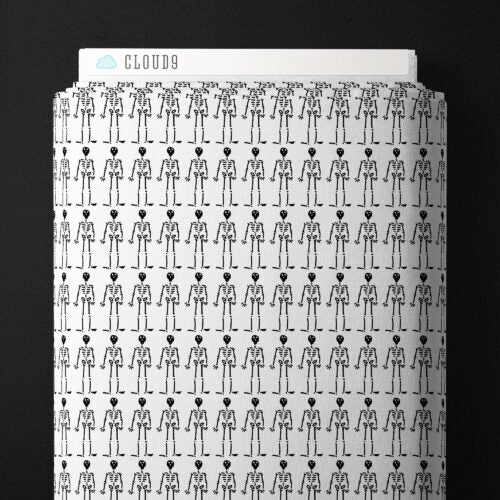 WHITE/BLACK The Lineup - Dem Bones by Sarah Watson for Cloud9 Organic Cotton