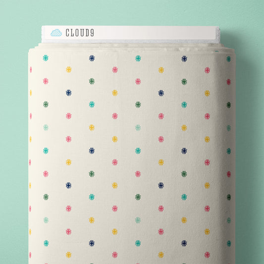 IVORY/MULTI Fiesta Dot- Desert Dance by Jillian Nichole for Cloud9 Organic Cotton