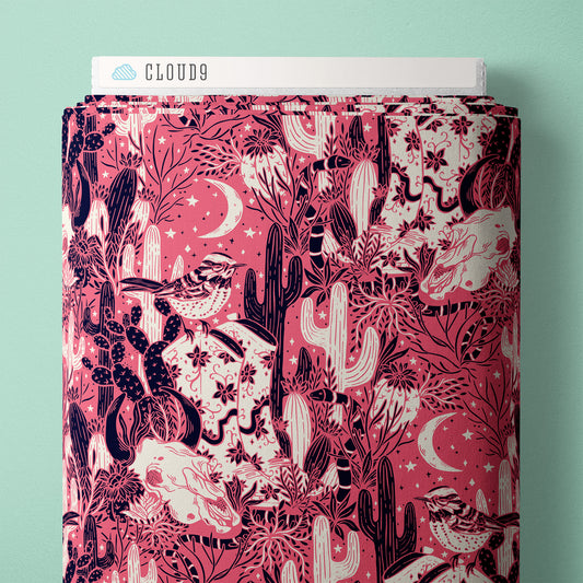 PINK/NAVY Wild West Whimsy- Desert Dance by Jillian Nichole for Cloud9 Organic Cotton