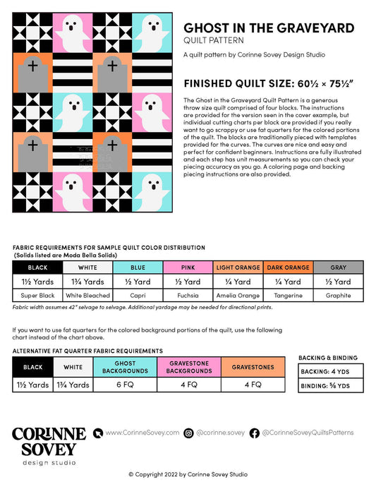 Ghost in the Graveyard Quilt Pattern by Corinne Sovey Design Studio