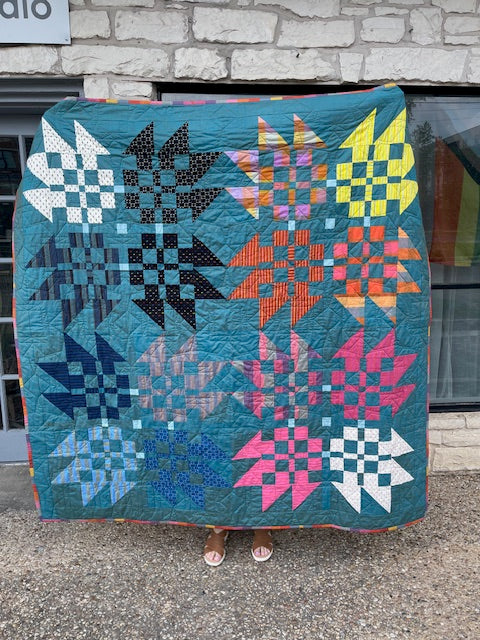 Bear Crossing from Love Sew Modern throw size Quilt Kit - top fabrics only