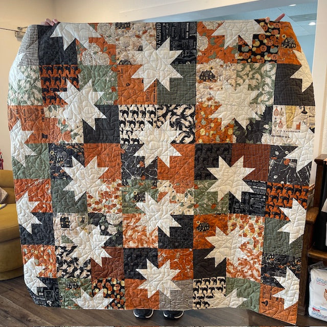Star Pop 2 by Quilty Love Quilt Kit, Home Sweet Haunt by Stacy Iest Hsu fabrics