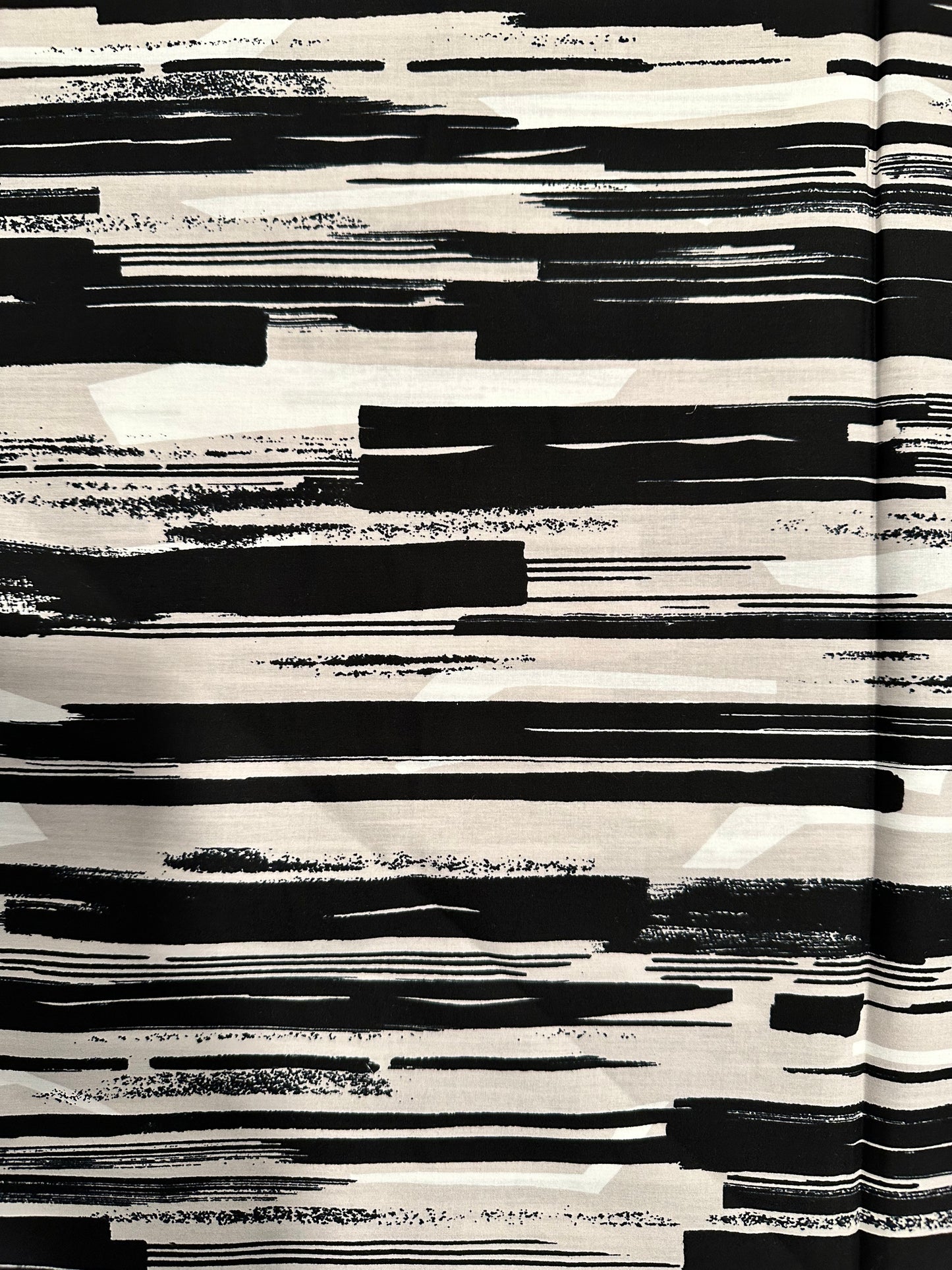 BLACK/GRAY Stripe Cotton/Rayon Lawn by Kokka