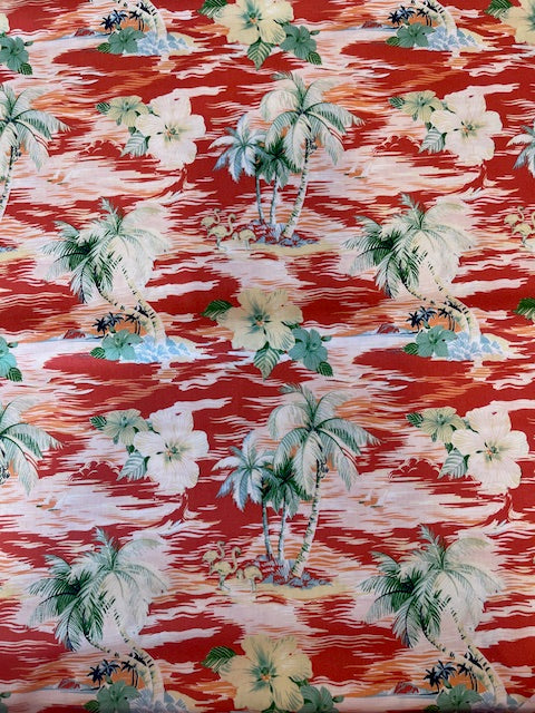 ORANGE Palm Trees Cotton Broadcloth By Sevenberry For Kokka Fabrics