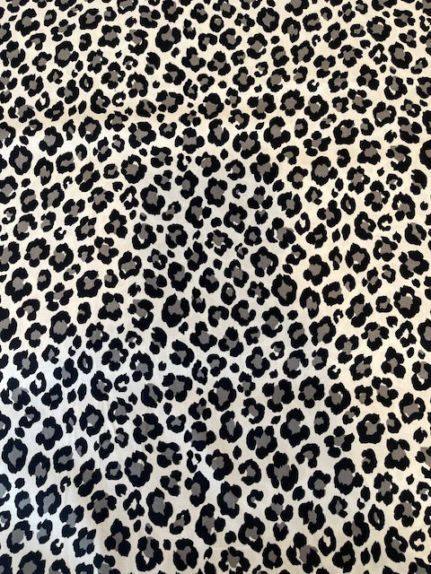 BLACK/WHITE Leopard Spots Cotton Broadcloth By Sevenberry For Kokka Fabrics