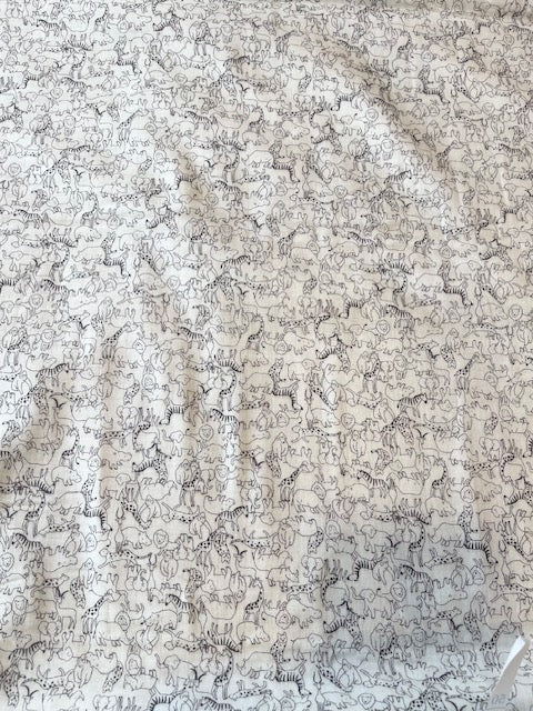 NATURAL Animals Double Gauze By Sevenberry For Kokka Fabrics