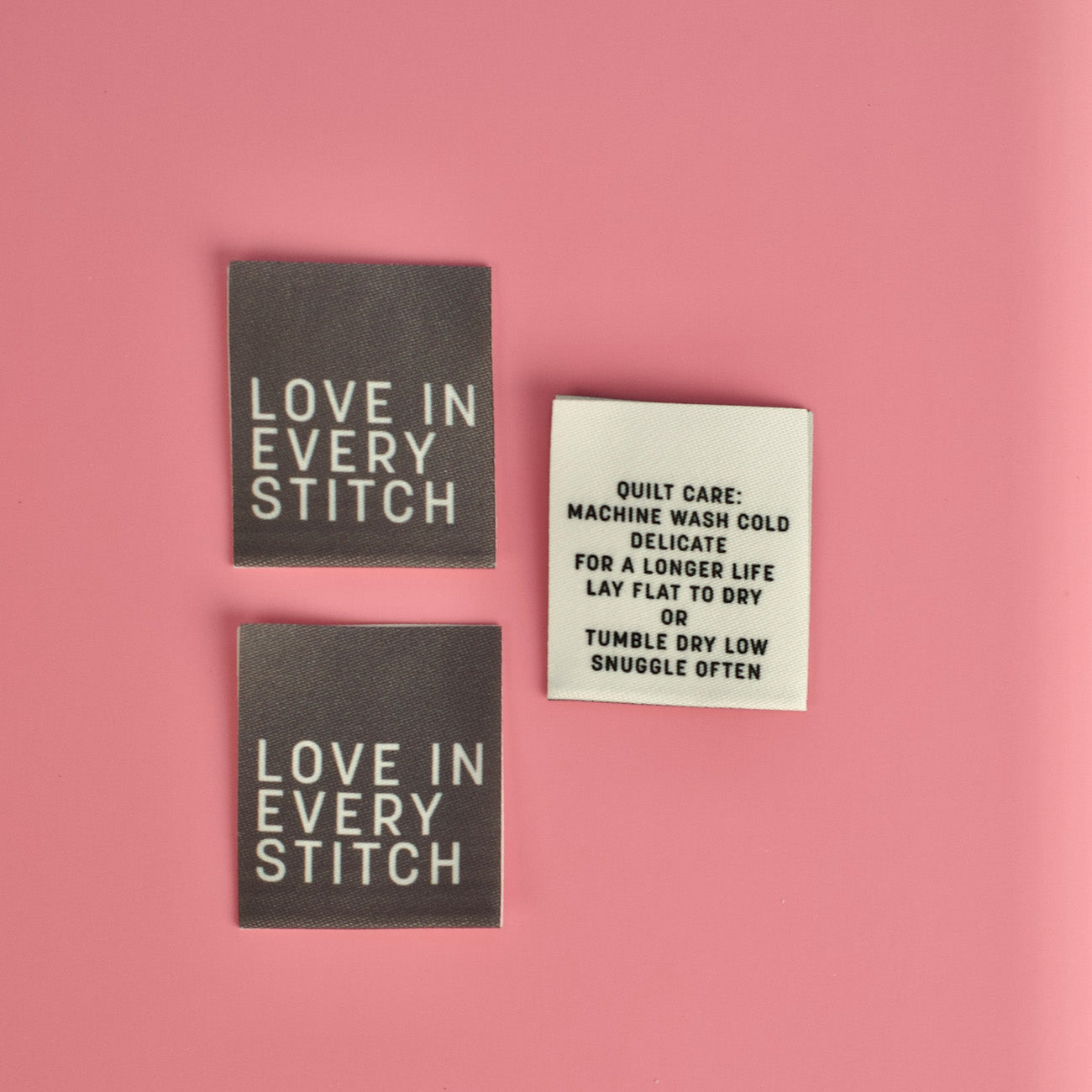Love in Every Stitch (Grey) Sew In Labels by Kati Cupcake