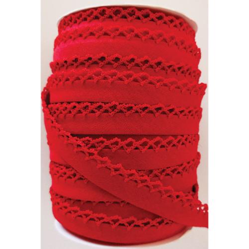 SOLID RED Double Fold Crochet Edge Bias Tape by Vintage Door
